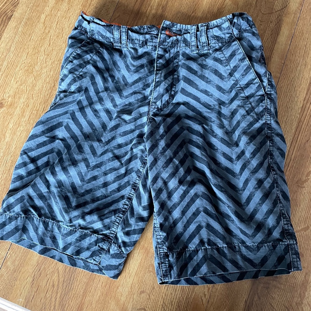 Black and gray chevron youth shorts